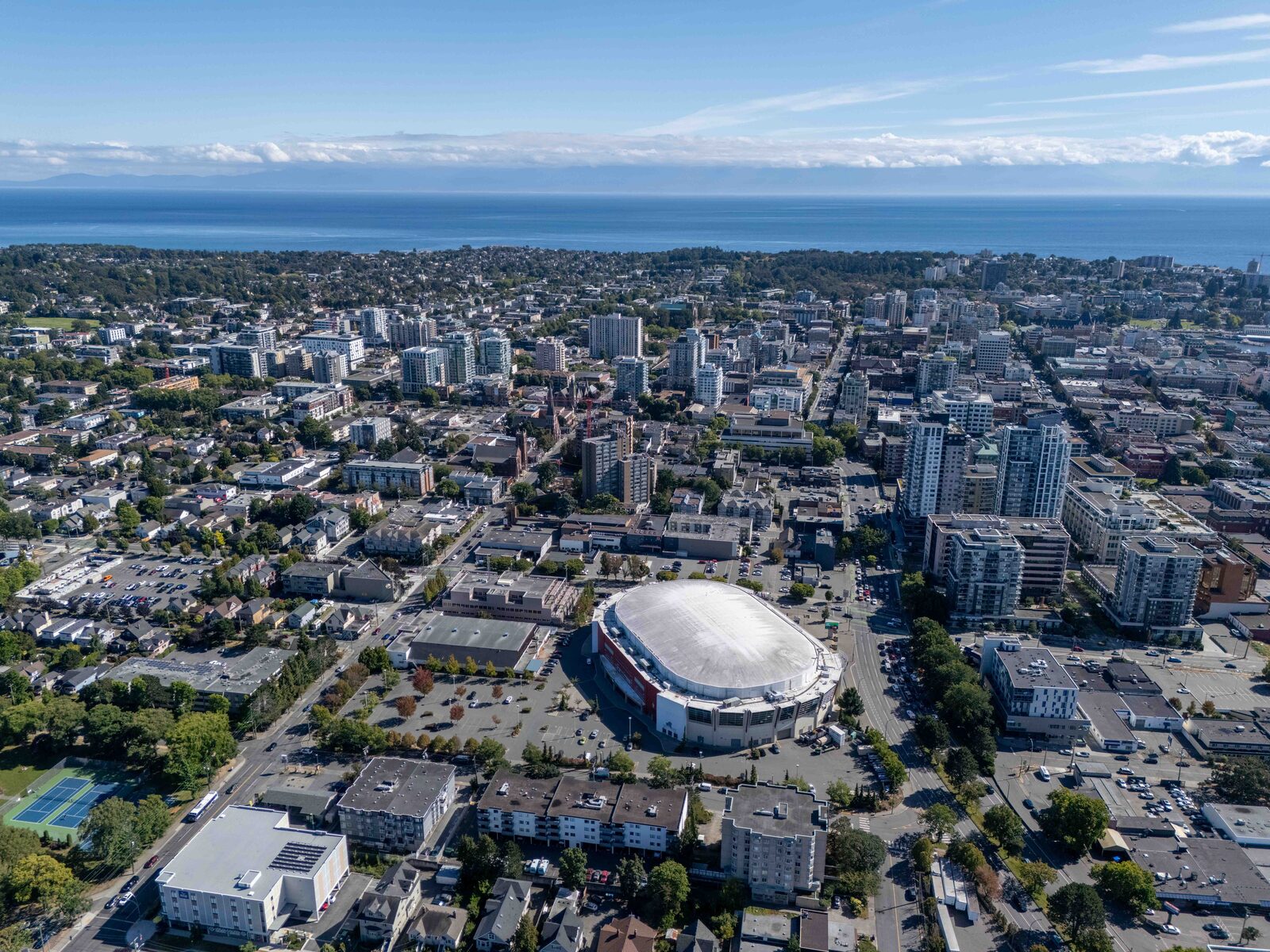 Downtown Victoria skyline and harbour, a short drive from Oak Bay